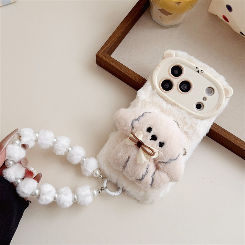 3D Cartoon Bowknot Puppy Warm  - огляд і ціна Phone Cases For Iphone 13
