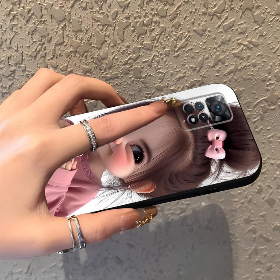 Cartoon Girl Pattern Funda Pho - огляд і ціна Phone Cases Redmi